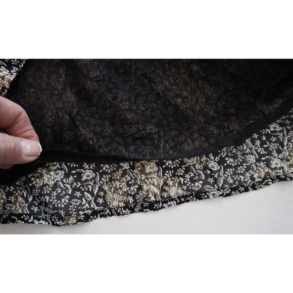 Zara Girl's Sz 11-12 Black/Gold Embellished Velvet Button Down Party Dress - Picture 11 of 12